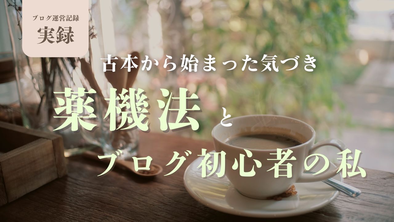ブログ初心者が知っておきたい「薬機法」｜私が体験した記事の書き直し